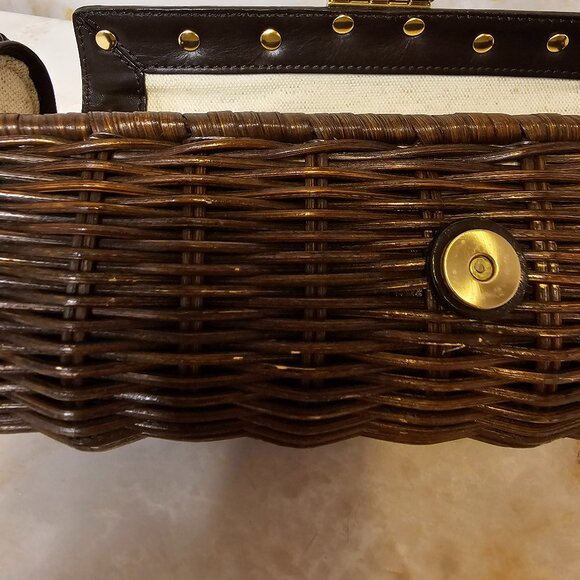 Michael Kors Santorini Wicker/Rattan Leather Clutch - Picture 10 of 10